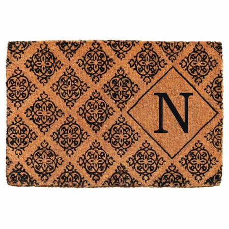 Monogram Door Mat, Black, Natural, 24 in W x 36 in L